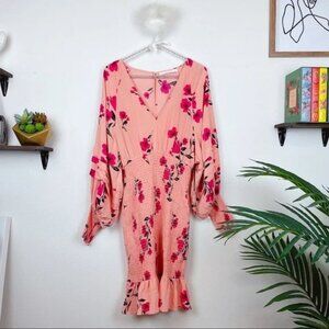 ASTR the Label St. Tropez Dress Peach Fuchsia Floral
